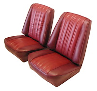 Low Back Front Buckets/Rear Bench Seat Upholstery W/O Seat Belt Cutouts for 1973-1987 Chevy/GMC Blazer [Red, Firethorne Red]