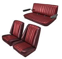Low Back Front Buckets/Rear Bench Seat Upholstery W/O Seat Belt Cutouts for 1973-1987 Chevy Blazer/GMC Jimmy [Maroon, Burgundy]
