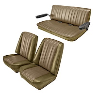 Low Back Front Buckets/Rear Bench Seat Upholstery W/O Seat Belt Cutouts for 1973-1987 Chevy Blazer [Palomino, Sandstone]