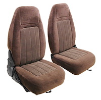 Front Buckets and Rear Bench Seat Upholstery w/Seat Belt Cutouts for 1987-1991 Chevrolet Blazer  GMC Jimmy [Light Charcoal]