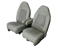 Front Buckets and Rear Bench Seat Upholstery for 1992-1996 Ford Bronco [w/Center Arm Rest, Corinthian Vinyl, Dark Blue]