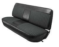 Front Bench Seat Upholstery for 1973-1979 Ford F-100/F-150/F-250/F-350 Truck [Black Corinthian/Ebony Woven Cloth]