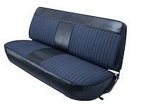 Front Bench Seat Upholstery for 1973-1979 Ford F-100/F-150/F-250/F-350 Truck [Navy Blue Corinthian/Royal Blue Woven Cloth]