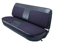 Front Bench Seat Upholstery for 1973-1979 Ford F-100/F-150/F-250/F-350 Truck [Navy Blue Madrid/Dark Blue Enclore Velour Cloth]
