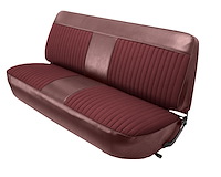 Front Bench Seat Upholstery for 1973-1979 Ford F-100/F-150/F-250/F-350 Truck [Maroon Madrid/Maroon Enclore Velour Cloth]