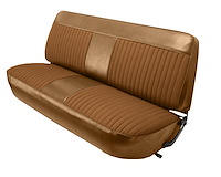 Front Bench Seat Upholstery for 1973-1979 Ford F-100/F-150/F-250/F-350 Truck [Camel Madrid/Camel Enclore Velour Cloth]