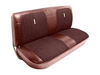Bench Seat Upholstery for 1967-1972 Ford F-100/F-250/F-350 Standard Cab Truck [Firethorne Oxen Grain, Red Interlude Cloth]