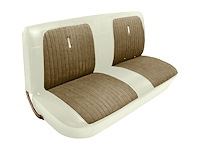 Bench Seat Upholstery for 1967-1972 Ford F-100/F-250/F-350 Standard Cab Truck [White Oxen Grain, Sahara Interlude Cloth]