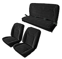 Front Lowback and Rear Bench Seat Upholstery for 1978-1979 Ford Bronco [Corinthian Vinyl, Black]