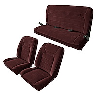 Front Lowback and Rear Bench Seat Upholstery for 1978-1979 Ford Bronco [Corinthian Vinyl, Maroon]