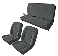 Front Lowback and Rear Bench Seat Upholstery for 1978-1979 Ford Bronco [Corinthian Vinyl, Charcoal]
