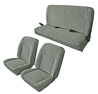 Front Lowback and Rear Bench Seat Upholstery for 1978-1979 Ford Bronco [Corinthian Vinyl, Gray]