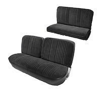 Front and Rear Bench Seat Upholstery for 1978-1979 Ford Bronco [Corinthian Vinyl, Black]