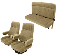 Vinyl Front High Back and Rear Bench Seat Upholstery for 1980-1986 Ford Bronco [Corinthian Vinyl, Palomino]