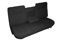 Bench Seat Upholstery for 1987-1991 Ford F-150/F-250/F-350 Standard Cab Truck [w/Center Arm Rest, Black Corinthian]