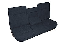 Bench Seat Upholstery for 1987-1991 Ford F-150/F-250/F-350 Standard Cab Truck [w/Center Arm Rest, Dark Blue/Indigo Blue]