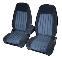 Front Bucket Seat Upholstery for 1988-1995 Chevrolet/GMC Standard Cab Truck [Center Arm Rest/Headrest, Navy Blue/Royal Blue]