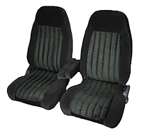 Front Bucket Seat Upholstery for 1988-1995 Chevrolet/GMC Standard Cab Truck [Center Arm Rest/Headrest, Black/Charcoal]