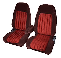 Front Bucket Seat Upholstery for 1988-1995 Chevrolet/GMC Standard Cab Truck [Center Arm Rest/Headrest, Burgundy/Red]