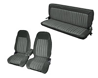Front Bucket/Rear Bench Seat Upholstery for 1988-1995 Chevy/GMC Std. Cab Truck [Center Arm Rest/Headrest, Charcoal/Lt. Charcoal]