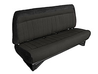 Front Bench Seat Upholstery for 1988-1996 Chevrolet/GMC Standard Cab Truck [No Headrest, Ebony/Black]