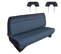 Front Bench Seat Upholstery for 1988-1996 Chevrolet/GMC Standard Cab Truck [With Headrest, Indigo Blue/Navy Blue]