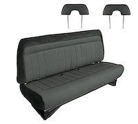 Front Bench Seat Upholstery for 1988-1996 Chevrolet/GMC Standard Cab Truck [With Headrest, Graphite/Charcoal]