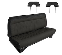 Front Bench Seat Upholstery for 1988-1996 Chevrolet/GMC Standard Cab Truck [With Headrest, Ebony/Black]