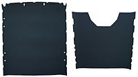 Front and Rear ABS Plastic Headliners for 1973-1991 Chevrolet/GMC Suburban [Foambacked Perforated Vinyl, Black]