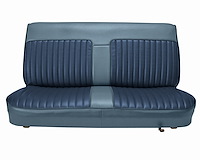 Bench Seat Upholstery for 1982-1993 Chevrolet S-10, GMC S-15, Sonoma Standard Cab Truck [Blue Velour/Light Blue Vinyl]