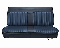 Bench Seat Upholstery for 1982-1993 Chevrolet S-10, GMC S-15, Sonoma Standard Cab Truck [Blue Velour/Dark Blue Vinyl]
