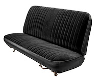Front Bench Seat Upholstery for 1983-1992 Ford Ranger Standard Cab Truck [Black Sierra Grain, Black Encore Velour]