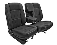 60/40 Bucket Seat Upholstery for 1983-1992 Ford Ranger Standard Cab Truck w/XLT Trim [Black Sierra Vinyl]