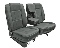 60/40 Bucket Seat Upholstery for 1983-1992 Ford Ranger Standard Cab Truck w/XLT Trim [Charcoal Sierra Vinyl]