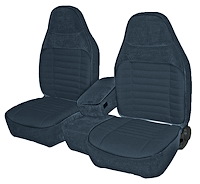 Front Bucket Seats Upholstery for 1993-1997 Ford Ranger Standard Cab [Console, Royal Blue Encore Velour, Royal Blue Woven Cloth]