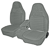 Front Bucket Seats Upholstery for 1993-1997 Ford Ranger Standard Cab [Console, Pewter Encore Velour, Gray Woven Cloth]