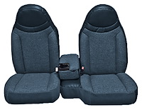 Front Bucket Seats Upholstery for 1998-2002 Ford Ranger Standard Cab [Console, Royal Blue Encore Velour, Royal Blue Woven Cloth]