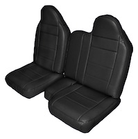 60/40 Front Seat Upholstery for 1998-2003 Ford Ranger Standard Cab Truck [Black Sierra Vinyl]
