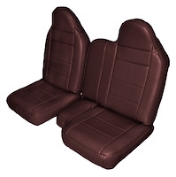 60/40 Front Seat Upholstery for 1998-2003 Ford Ranger Standard Cab Truck [Maroon Madrid Vinyl]