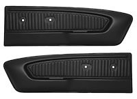 Front Door Panels for 1965-1966 Ford Mustang [Sierra Grain Vinyl, Black]