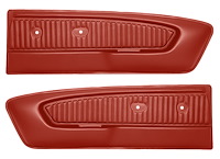 Front Door Panels for 1965-1966 Ford Mustang [Sierra Grain Vinyl, Red]