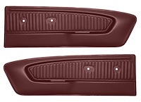 Front Door Panels for 1965-1966 Ford Mustang [Sierra Grain Vinyl, Red/Maroon]