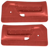 Deluxe Front Door Panels for 1971-1973 Ford Mustang [Vinyl, Vermillion/Red]