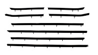 Window Guide Felt Kit for 1967 Chevrolet Camaro, Pontiac Firebird Convertible [8-Piece Replacement Style Material]