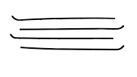 Window Guide Felt Kit for 1964-1966 Chevrolet & GMC Trucks w/o Vent Window, Original Style Material [4-Piece]