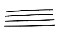 Window Guide Felt Kit for 1967-1972 Chevy & GMC Trucks, Blazer, Panel, Suburban w/Vent Window & w/SS Bead, Orig. Style [4-Piece]