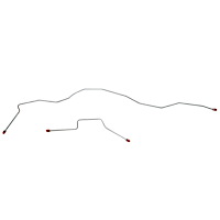 Rear Axle Brake Lines 1980-1981' Ford F-150 4wd w/ 9in. Rear Axle, 2pc [Stainless]