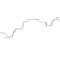 Transmission Cooler Line Set 1986-1993 Ford Mustang, AOD Transmission w/ QDs at Radiator [Stainless]