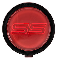 Steering Wheel Horn Cap Insert for 1984-1988 Chevrolet Monte Carlo SS, 1984-1987 Chevrolet El Camino SS [Red/Orange SS Emblem]