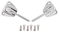 Sun Visor Brackets Fits Select 1978-1992 GM Hard Top Models, w/Short Pin & Non-Illuminated Visor [Chrome]